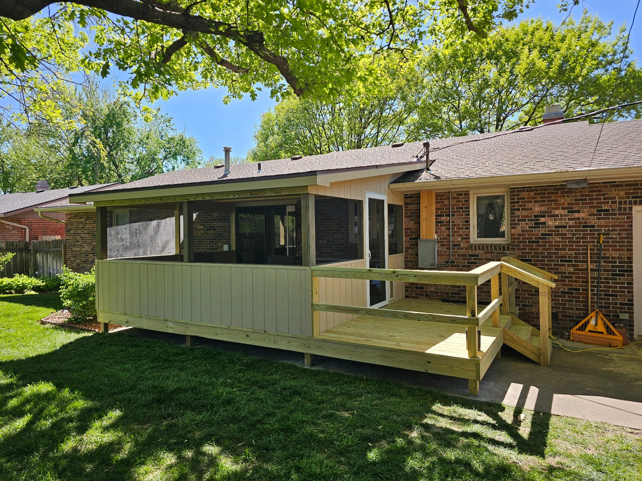Completed screened porch